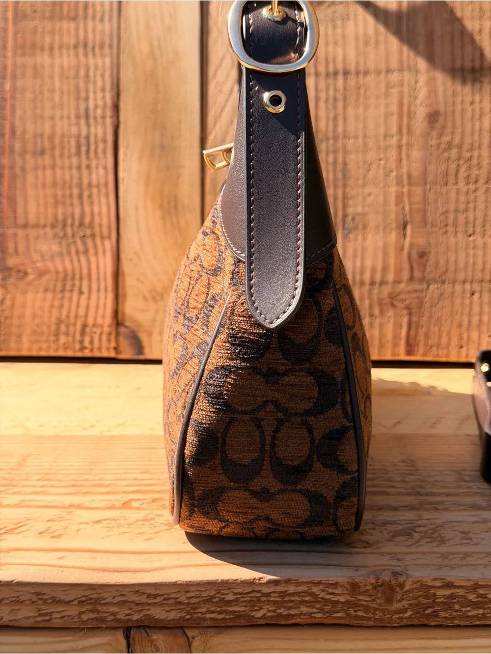 Coach Ella Shoulder Bag in Signature Chenille 🤎✨💛